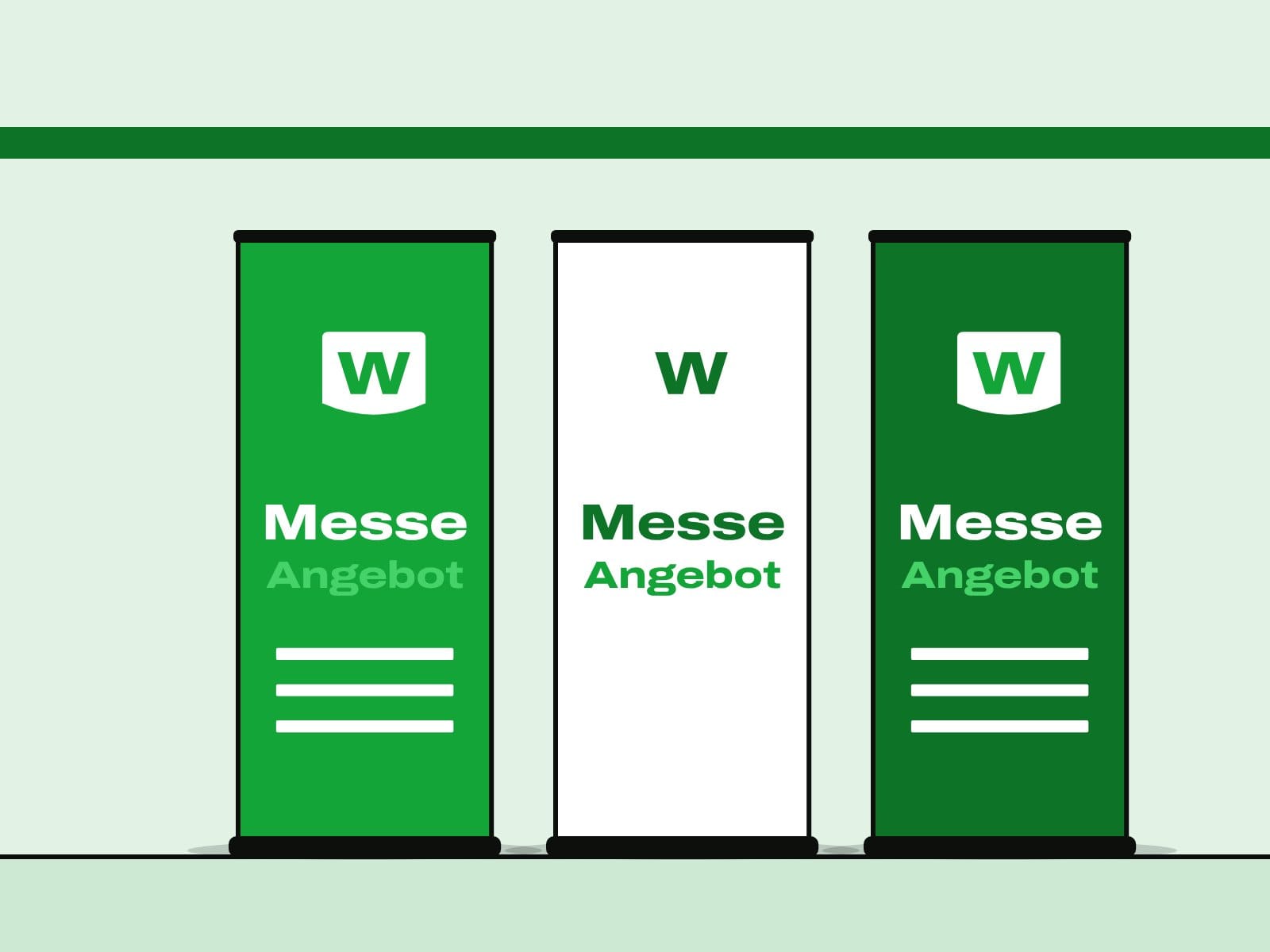 Roll-up-Display im Einsatz auf einer Messe