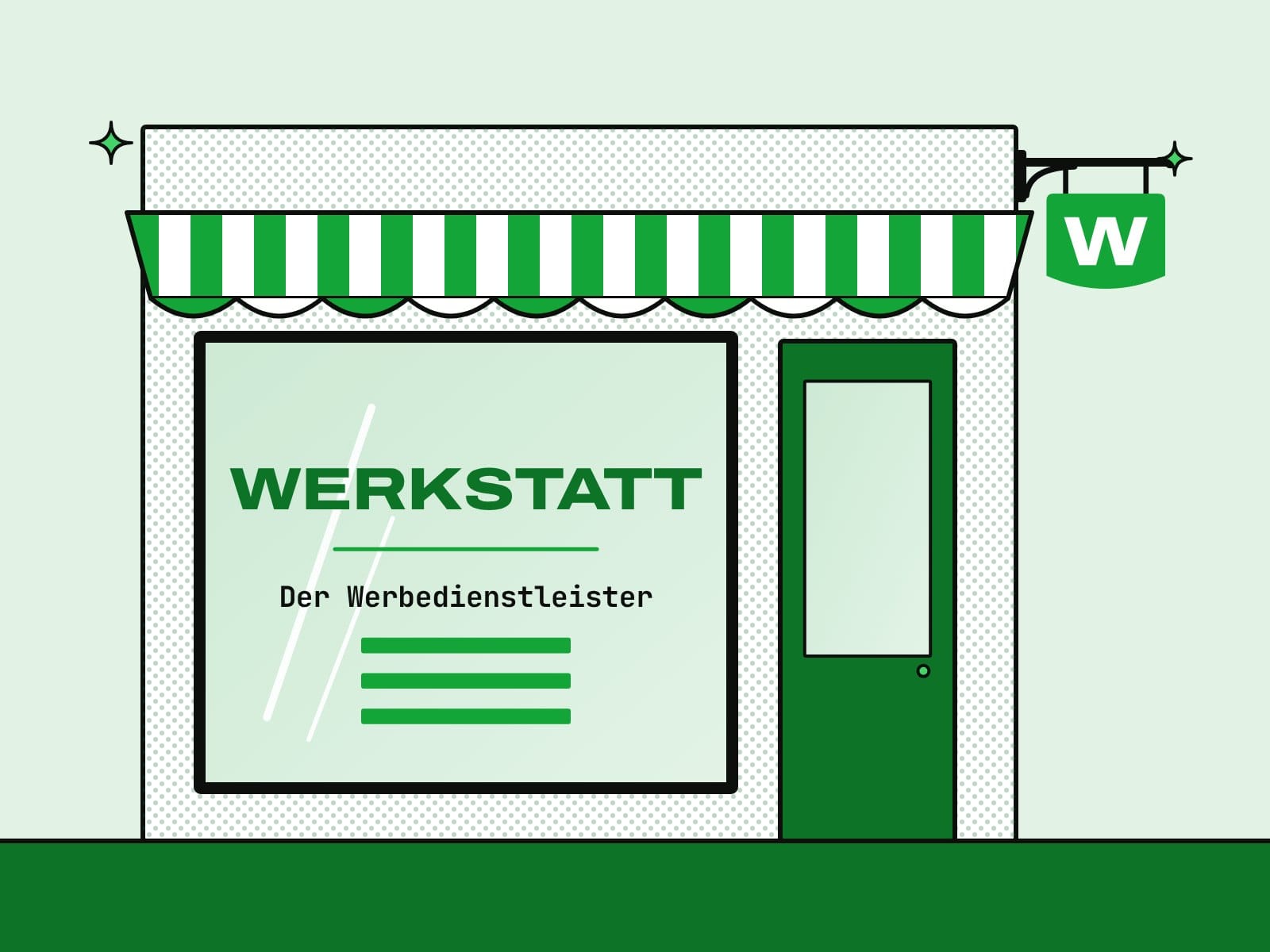 Werkstatt von Der Werbedienstleister in Sandhausen, Eingang von außen