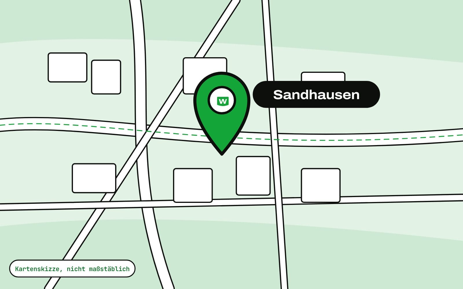 Kartenausschnitt mit dem Standort Hauptstraße 19 in Sandhausen